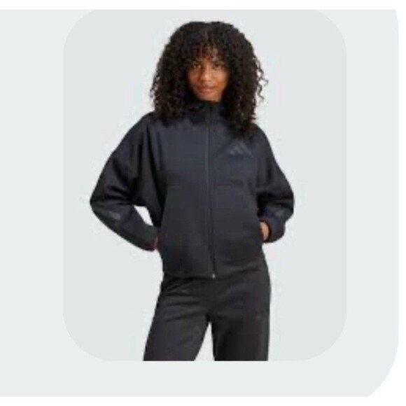 Adidas Z.N.E. Hoodie Women’s Black Full Zip Track Jacket Size Small - Picture 1 of 9